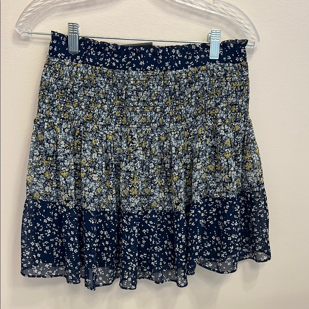 Banana Republic Navy Floral Mini Skirt